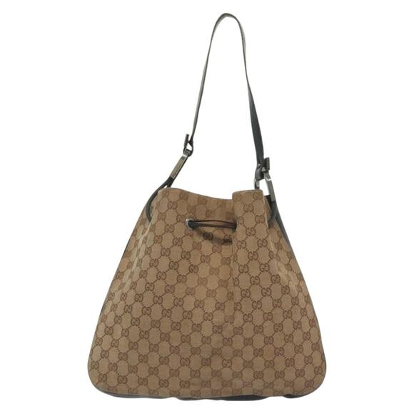 GUCCI GG Canvas Shoulder Bag Beige Gold 001 001 - Picture 2 of 16